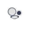 SET TAVOLA 18 PEZZI GEOMETRIC BLU