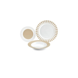 SET TAVOLA 18 PEZZI GEOMETRIC TORTORA FADE