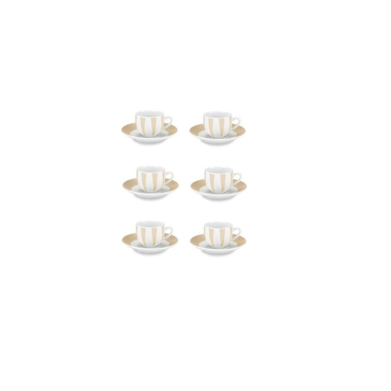 SET 6 TAZZA CAFFE GEOMETRIC TORTORA FADE
